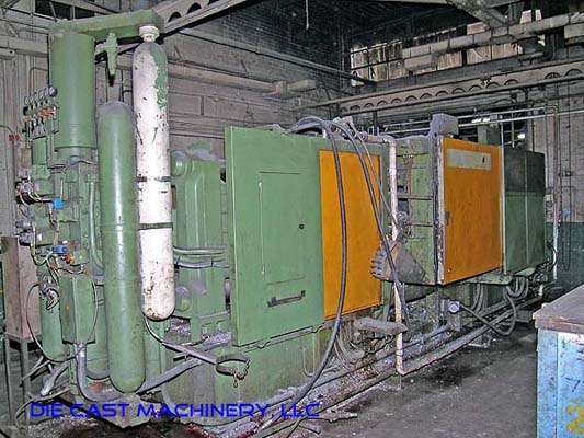Used Italpresse IP 700 cold chamber aluminum die cast machine after loading for shipment to India